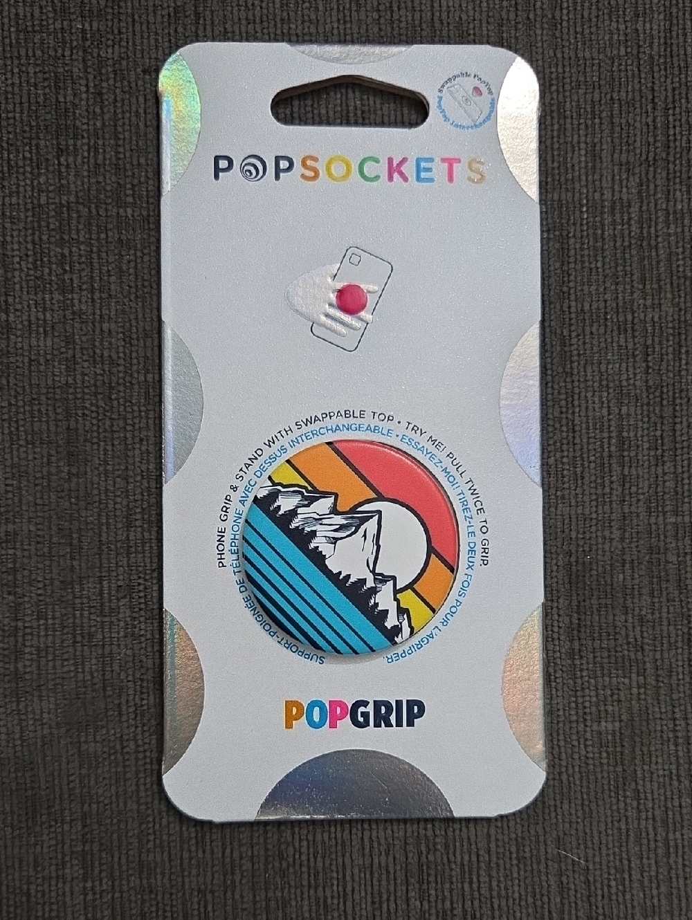 PopSocket PopGrip Phone Grip - Rainbow Sunset Mountain Design
